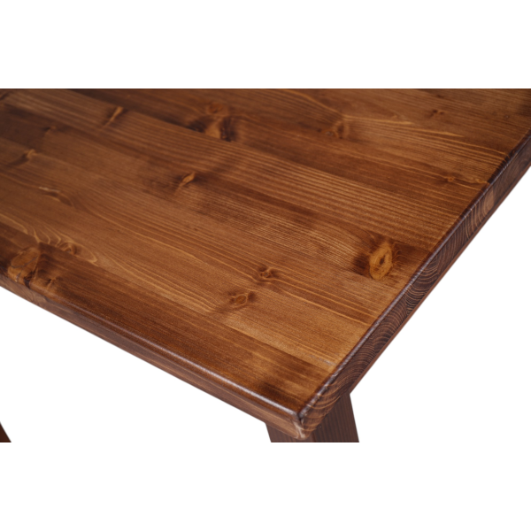 Tavolo in legno massello di abete 80x80 cm noce per bar trattoria taverna stile rustico  