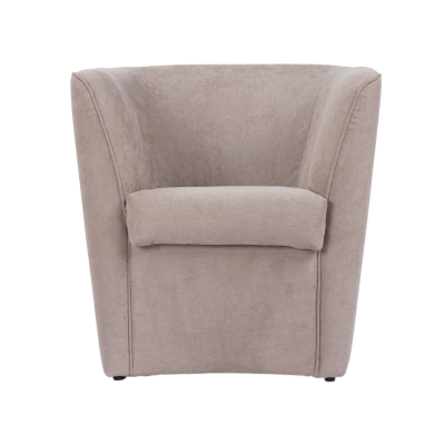 Fauteuil moderne en tissu taupe anti-taches
