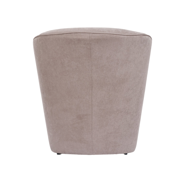 Fauteuil moderne en tissu taupe anti-taches
