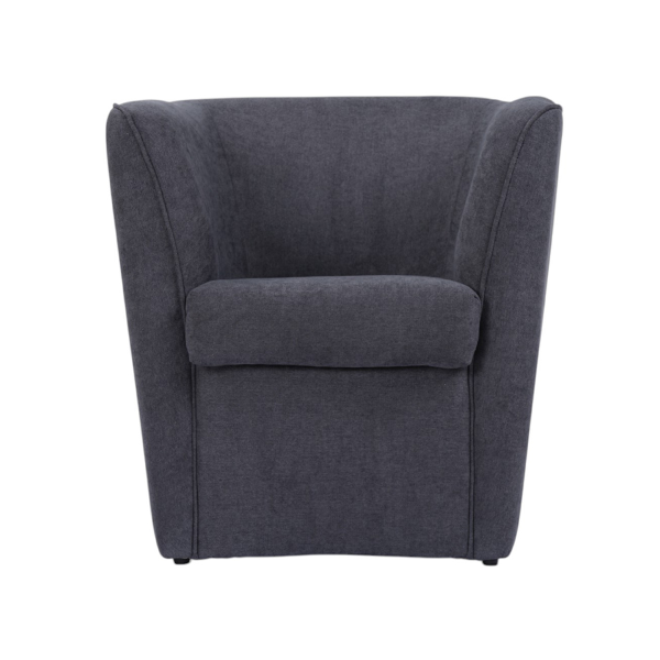 Fauteuil gris moderne rembourré en tissu anti-taches
