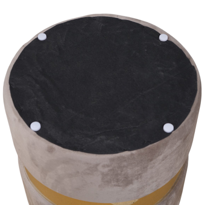 Set de 2 poufs en velours gris avec rangement et bande dorée – OTTAVIA
