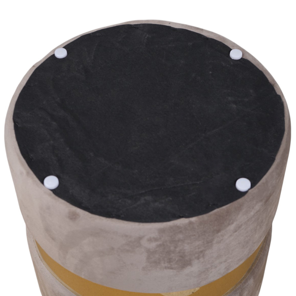 Set de 2 poufs en velours gris avec rangement et bande dorée – OTTAVIA
