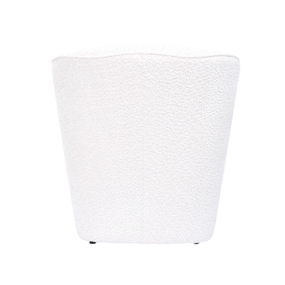 Fauteuil blanc en tissu bouclé teddy, doux et rembourré
