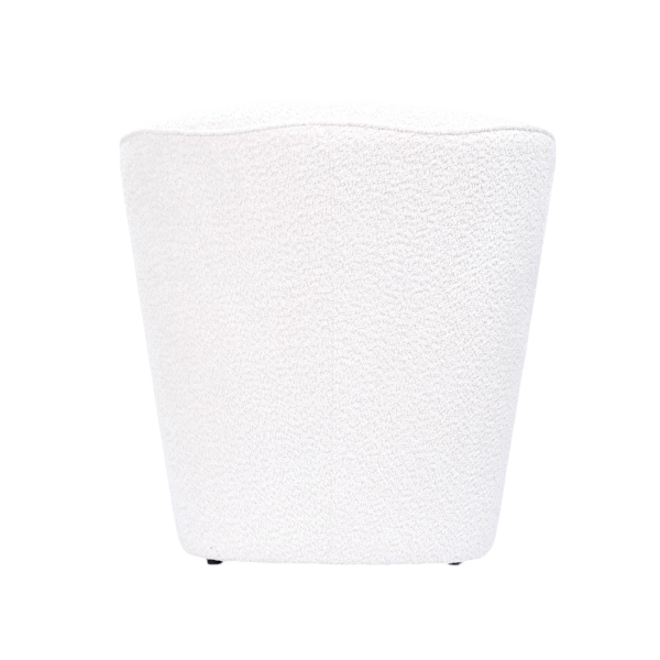 Fauteuil blanc en tissu bouclé teddy, doux et rembourré
