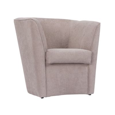 Fauteuil moderne en tissu taupe anti-taches
