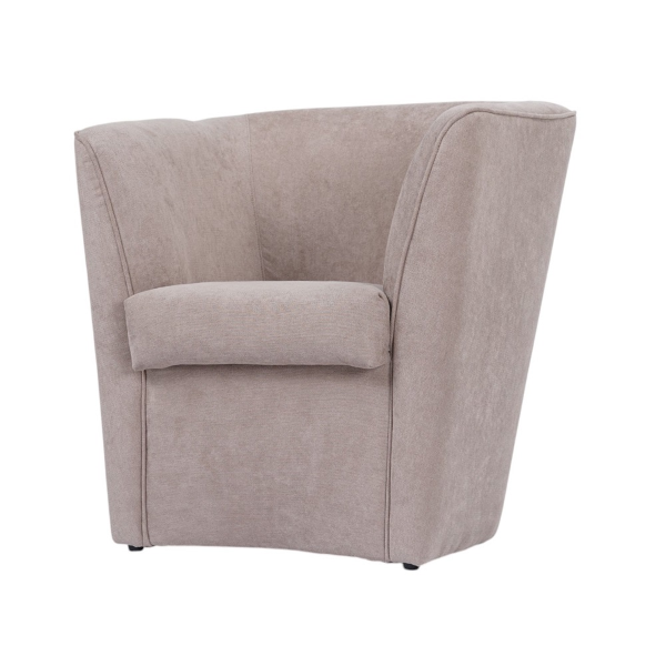 Fauteuil moderne en tissu taupe anti-taches
