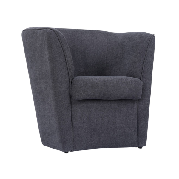 Fauteuil gris moderne rembourré en tissu anti-taches
