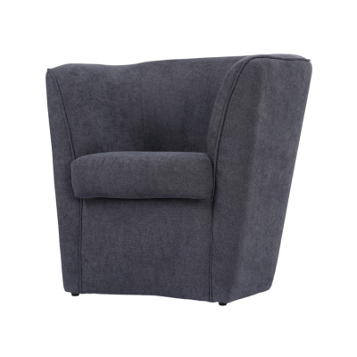 Fauteuil gris moderne rembourré en tissu anti-taches

