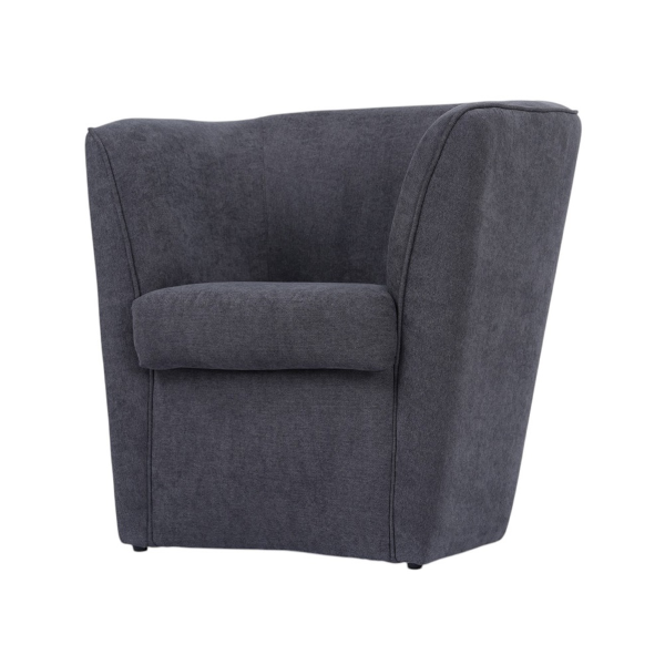 Fauteuil gris moderne rembourré en tissu anti-taches
