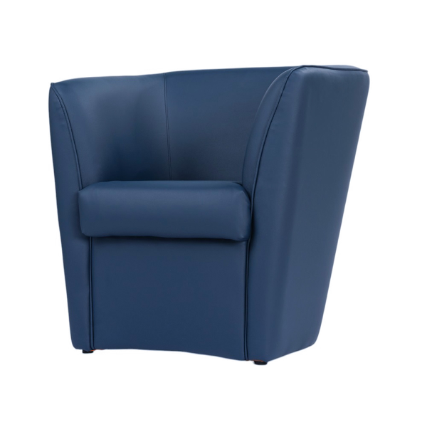 Poltrona Valentina per casa ufficio in ecopelle Blu