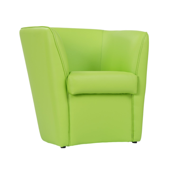 Fauteuil VALENTINA en éco-cuir uni VERT CLAIR