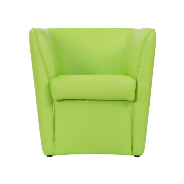 Fauteuil VALENTINA en éco-cuir uni VERT CLAIR