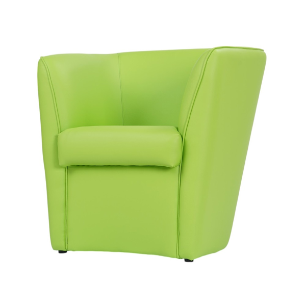 Fauteuil VALENTINA en éco-cuir uni VERT CLAIR