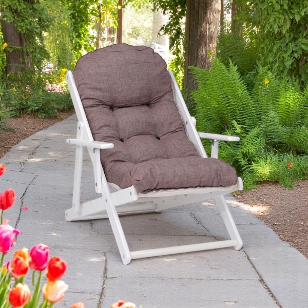 Poltrona in legno pieghevole 3 posizioni - CUBA telaio bianco 