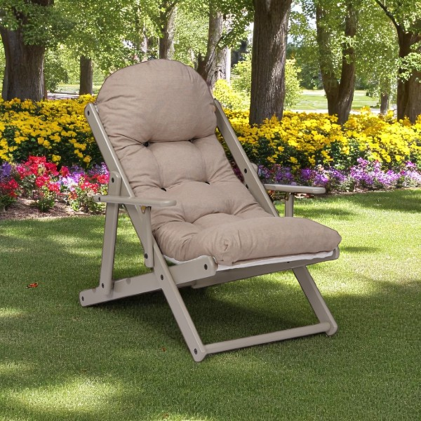 Folding wooden armchair 3 positions - Mexico dove gray frame