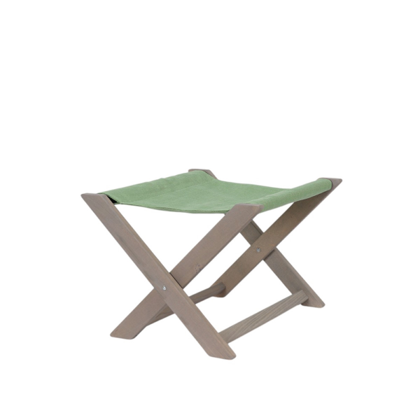 Sgabello da pesca pieghevole in legno e tela verde MICOS