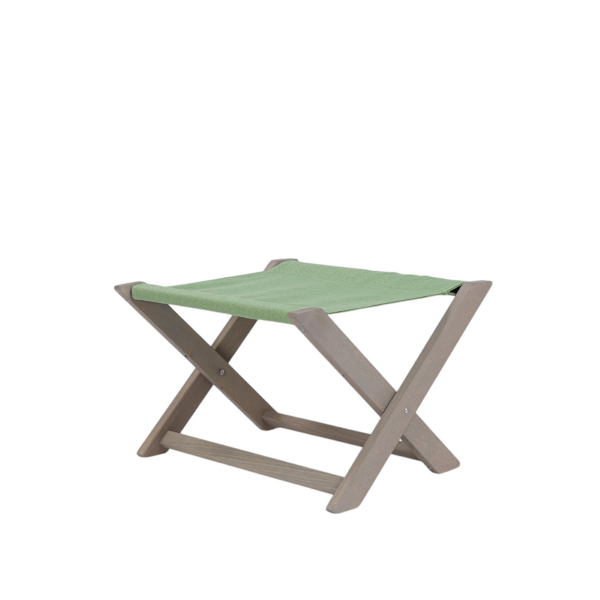 Sgabello da pesca pieghevole in legno e tela verde MICOS