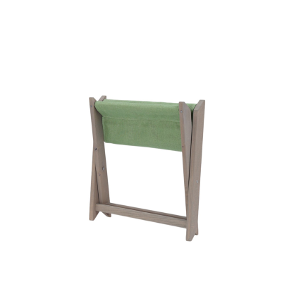 Sgabello da pesca pieghevole in legno e tela verde MICOS
