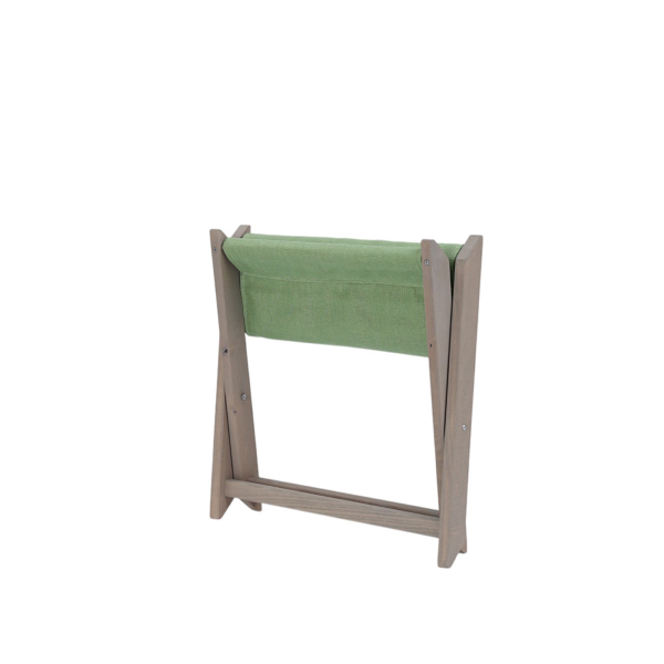 Sgabello da pesca pieghevole in legno e tela verde MICOS