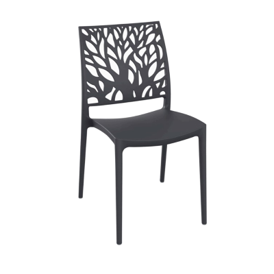 Stapelbarer Indoor- oder Outdoorstuhl Anthrazit - ALEA 2 Stühle