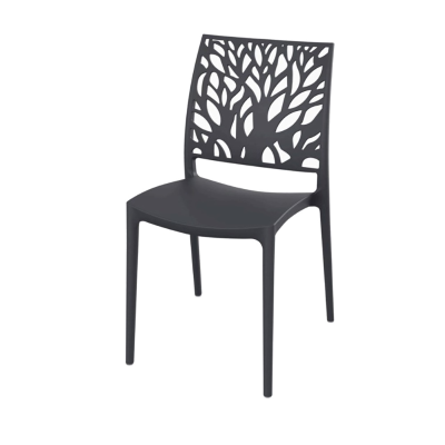 Stapelbarer Indoor- oder Outdoorstuhl Anthrazit - ALEA 2 Stühle