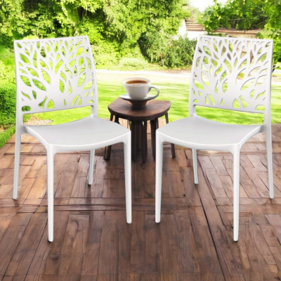 Chaise empilable d'intérieur ou d'extérieur blanche - ALEA 2 Chaises