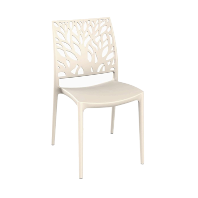 Stapelbarer Innen- oder Außenstuhl Creme - ALEA 2 Stühle