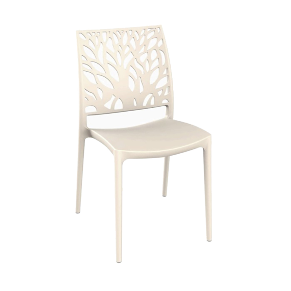 Stapelbarer Innen- oder Außenstuhl Creme - ALEA 2 Stühle