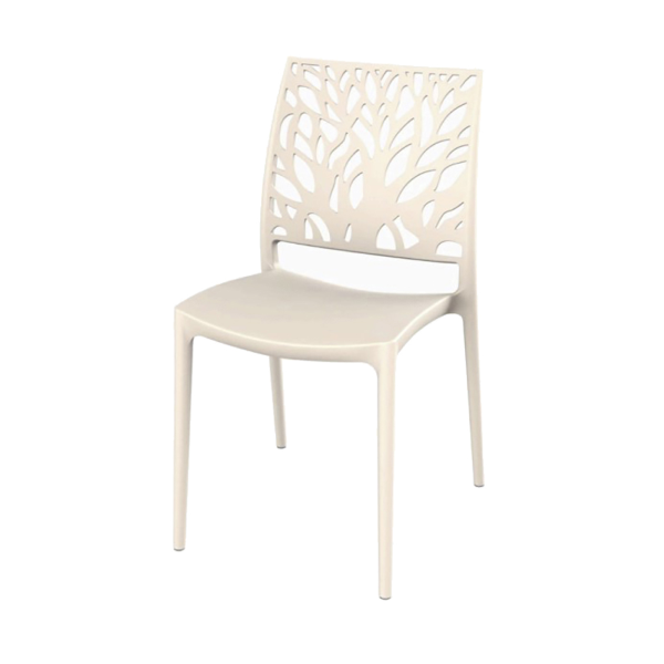 Stapelbarer Innen- oder Außenstuhl Creme - ALEA 2 Stühle