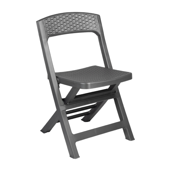Folding chair in polypropylene for outdoor use Anthracite - NUVIRA
