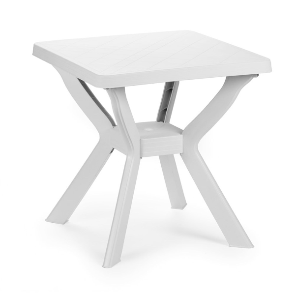 Square white outdoor table in polypropylene 70x70 cm VEKAR
