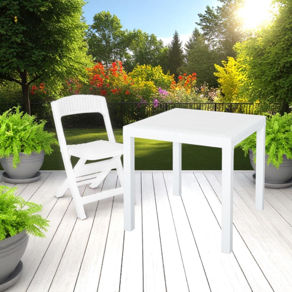 Sedia da esterno richiudibile in polipropilene Bianco NUVIRA