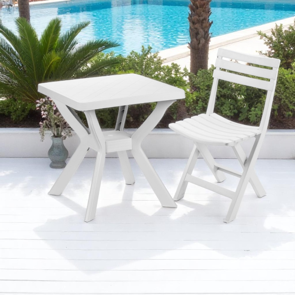 Chaise pliante d'extérieur blanche en plastique résistant – Lomiren
