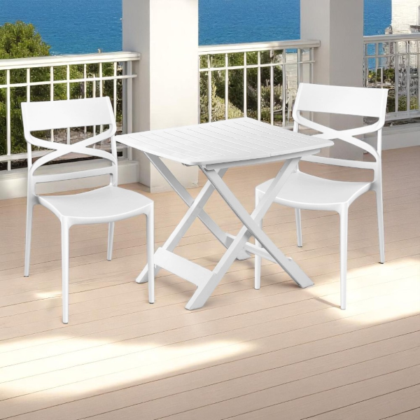 Tavolo richiudibile da esterno bianco in polipropilene TALMI