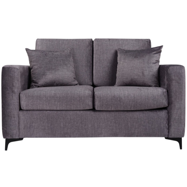 Divano tessuto grigio 2 posti 140 cm Kennedy imbottito design moderno  