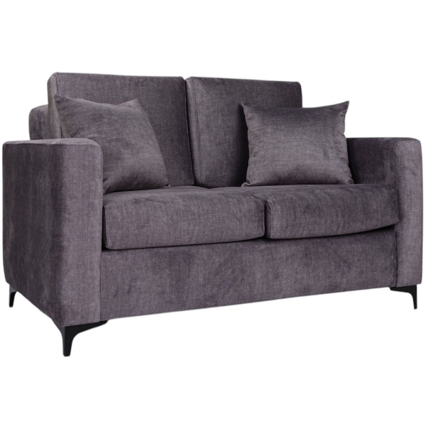 Divano tessuto grigio 2 posti 140 cm Kennedy imbottito design moderno  