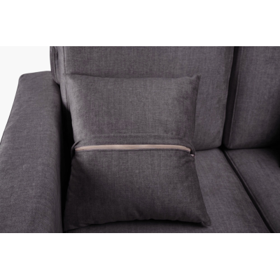 Divano tessuto grigio 2 posti 140 cm Kennedy imbottito design moderno  