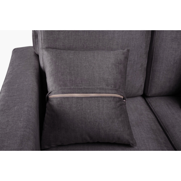 Divano tessuto grigio 2 posti 140 cm Kennedy imbottito design moderno  