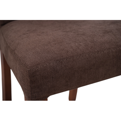 Sedia imbottita Denver in tessuto Marrone gamba noce - Set 2
