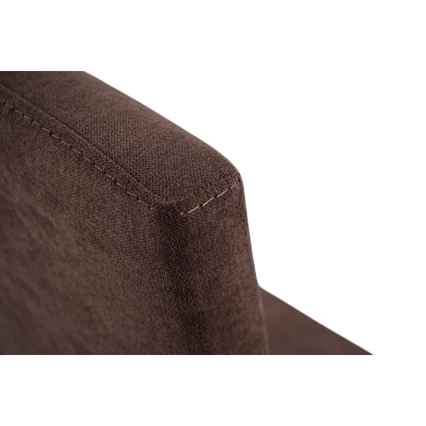 Sedia imbottita Denver in tessuto Marrone gamba noce - Set 2