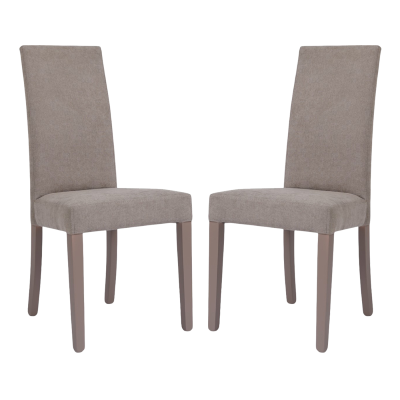 Sedia in tessuto Tortora moderna imbottita Denver - Set 2