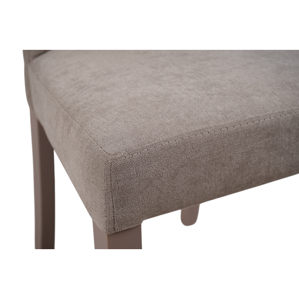 Sedia in tessuto Tortora moderna imbottita Denver - Set 2