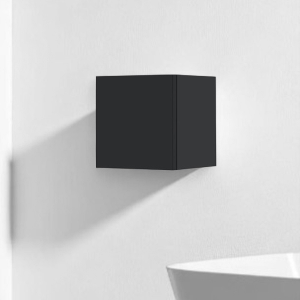 Suspended cube wall unit with door Graphite Opaco 30x30 cm