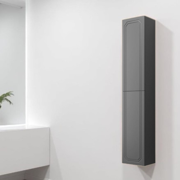 MAYA suspended bathroom column reversible with 2 doors Matt Graphite