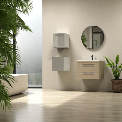 Suspended cube wall unit with door Pietra 30x30 cm