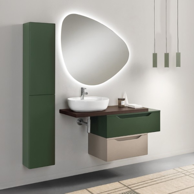 Suspended bathroom drawer 60 cm GIGLIO matt green