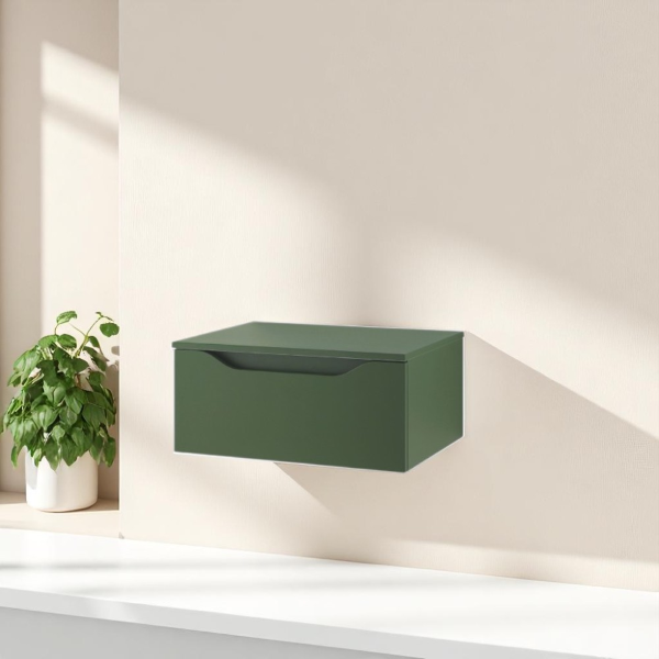 Suspended bathroom drawer 60 cm GIGLIO matt green
