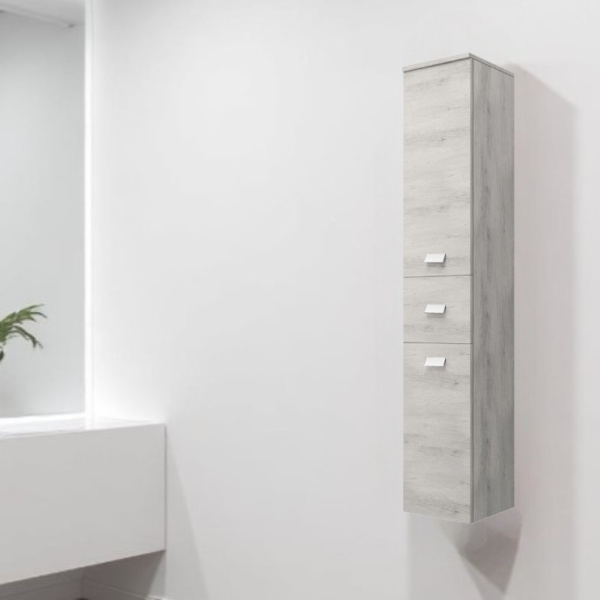 Single suspended column with 2 doors and 1 drawer 182H White Oak