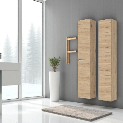 Colonna legno sospesa 2 ante con maniglia a gola H160 GRACE2 Quercia Naturale