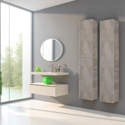 Reversible suspended column 30X160 cm with 2 doors Cement